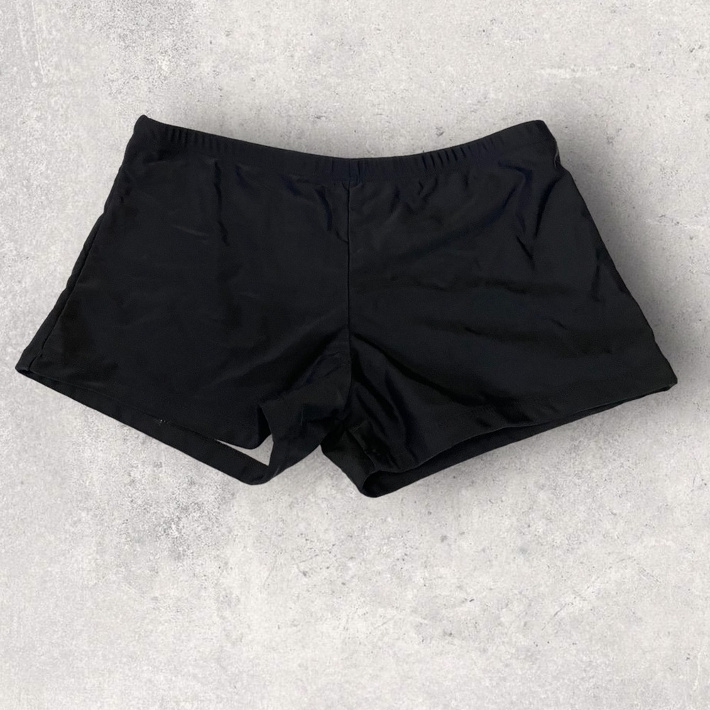 Women's Black Boy Leg Swim Short Size L